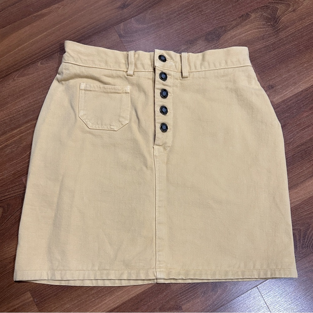 GUESS Vintage high waisted guess butter yellow denim jean skirt